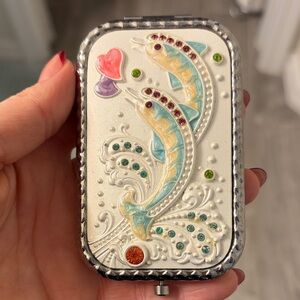 Decorative compact mirror with Fish Design